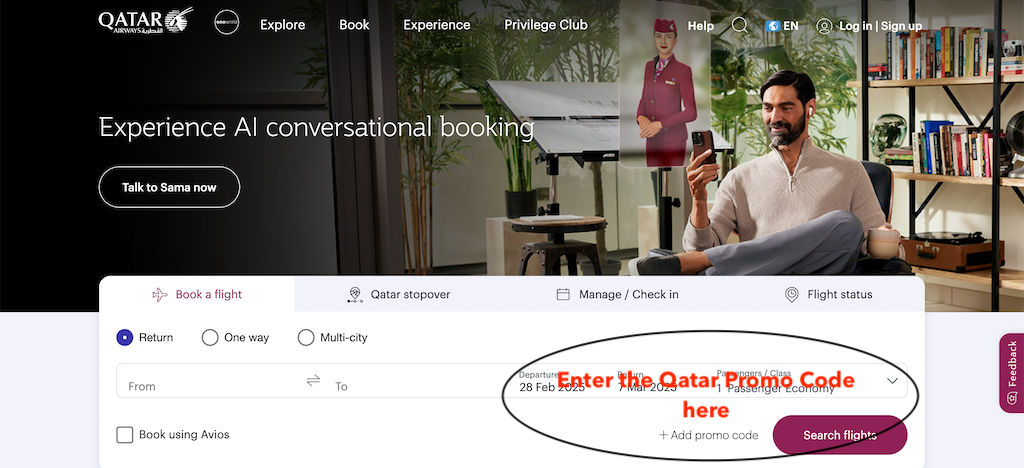 Qatar how to add a promo code