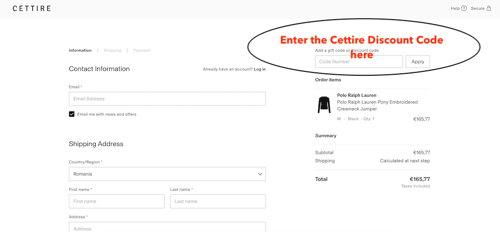 How to use a Cettire discount code