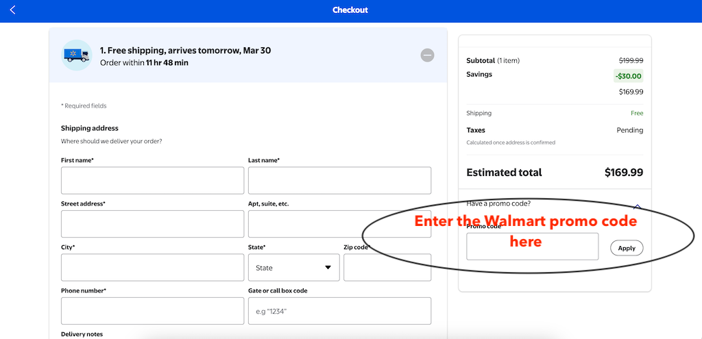 How to use a Walmart promo code