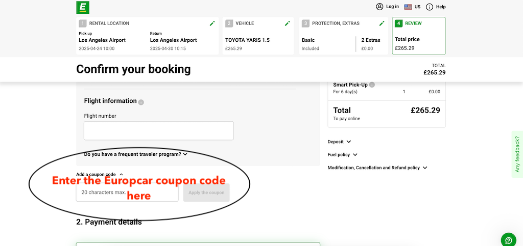 Az Europcar kuponkód használata