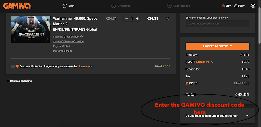 How to use a GAMIVO discount code