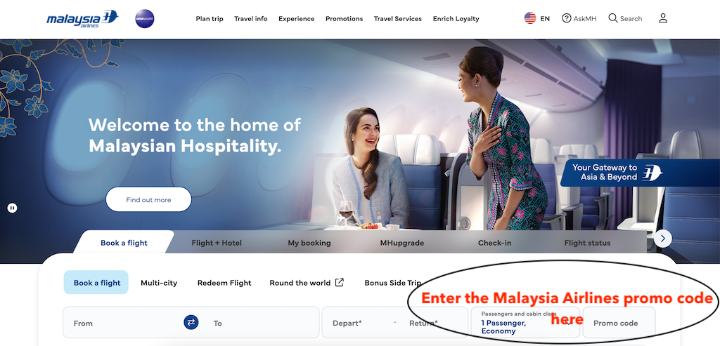How to use a Malaysia Airlines promo code
