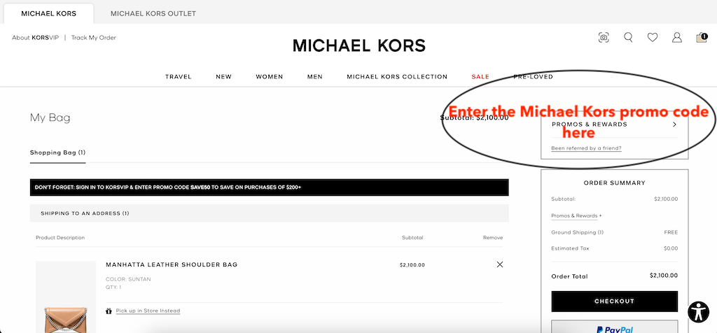 How to use a Michael Kors promo code