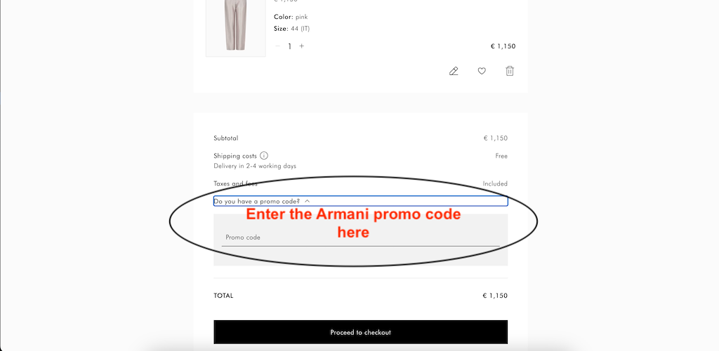 Hur man använder en Armani-kampanjkod