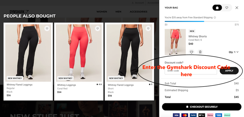 Como usar um código de desconto Gymshark