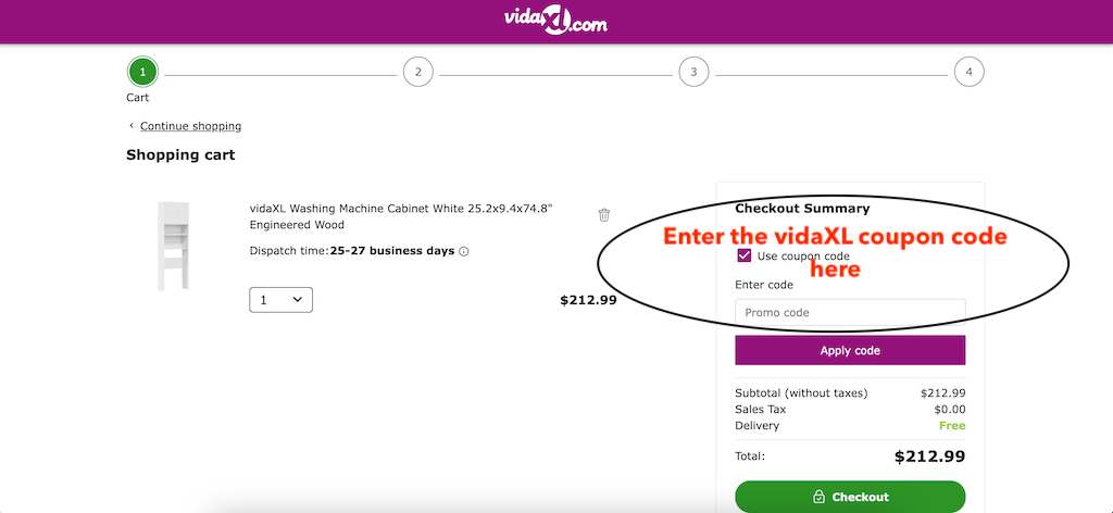 How to use a vidaXL coupon code