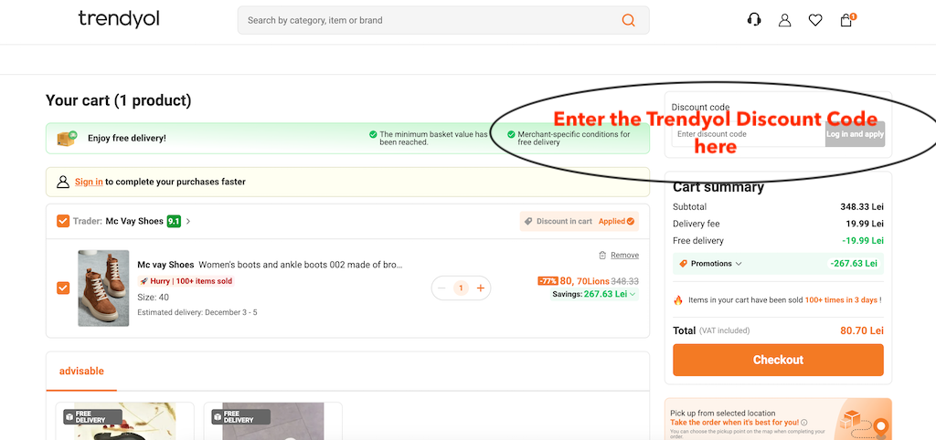 How to use a Trendyol discount code